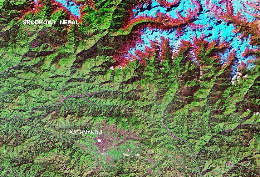 Mapa rodkowego Nepalu