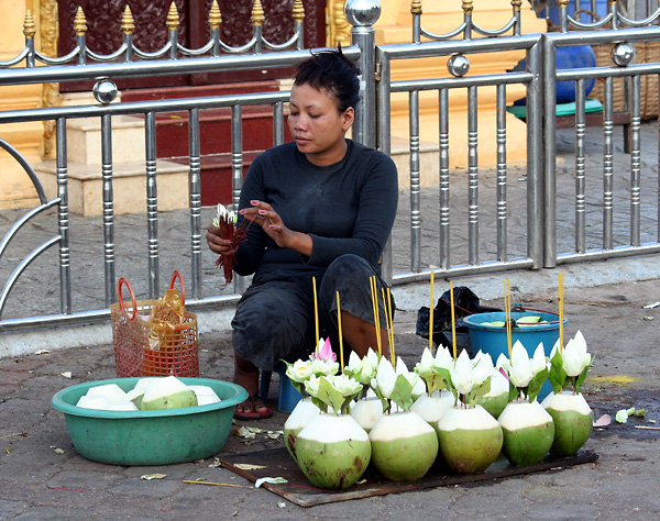 Sprzedawczyni kokosowych napojw