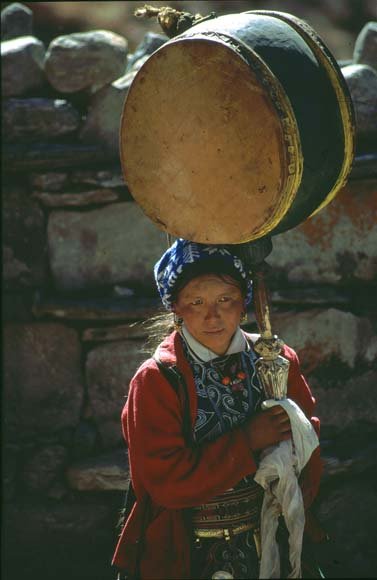 Mieszkanka osady Kyanjing Gompa